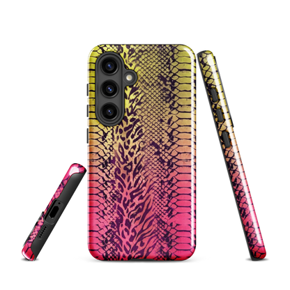 Yellow & Pink Snake Skin & Leopard Print Tough Case for Samsung