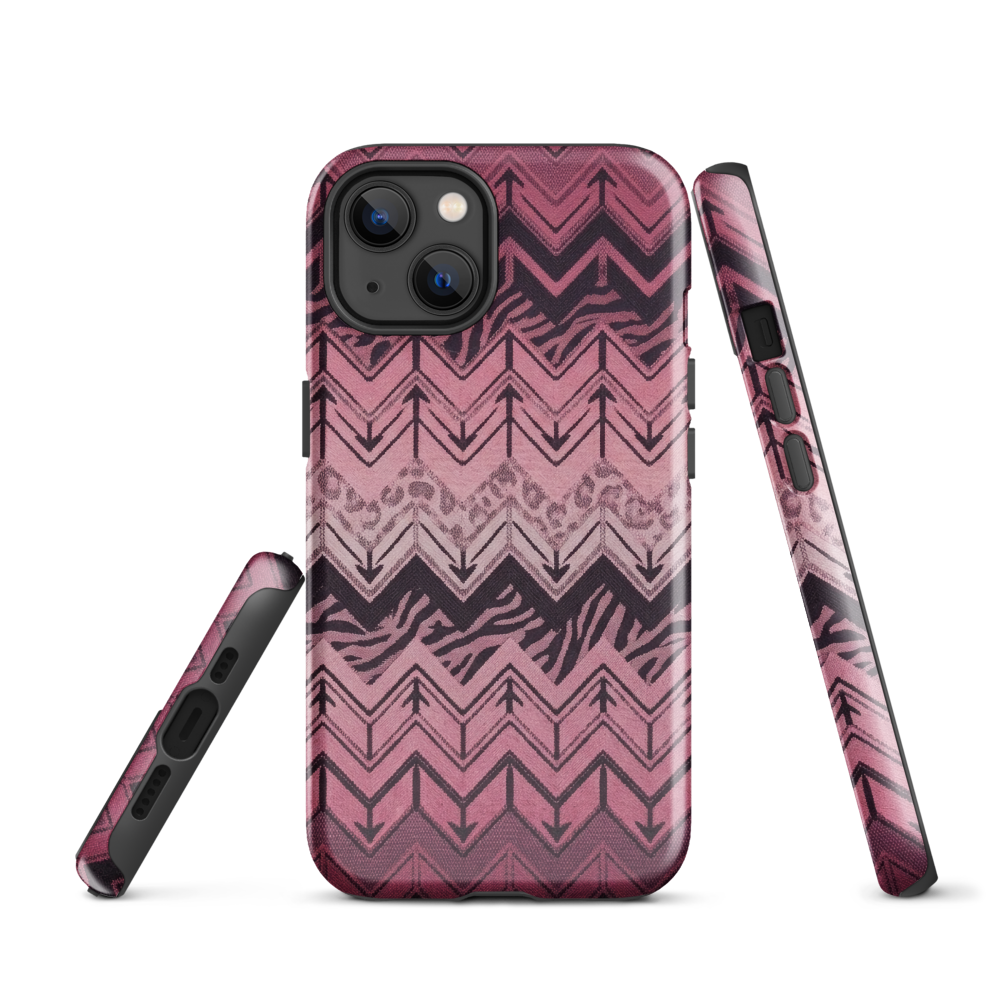 Pink Chevron Zebra & Leopard Print Tough Case for iPhone®