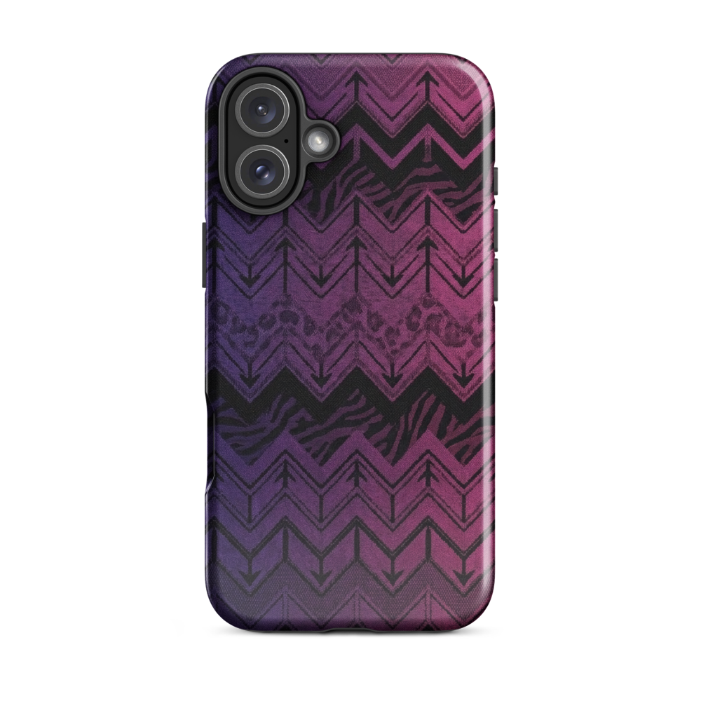 Purple to Pink Chevron Zebra & Leopard Print Tough Case for iPhone®