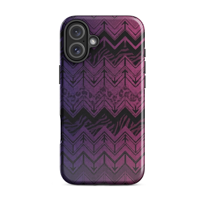 Purple to Pink Chevron Zebra & Leopard Print Tough Case for iPhone®