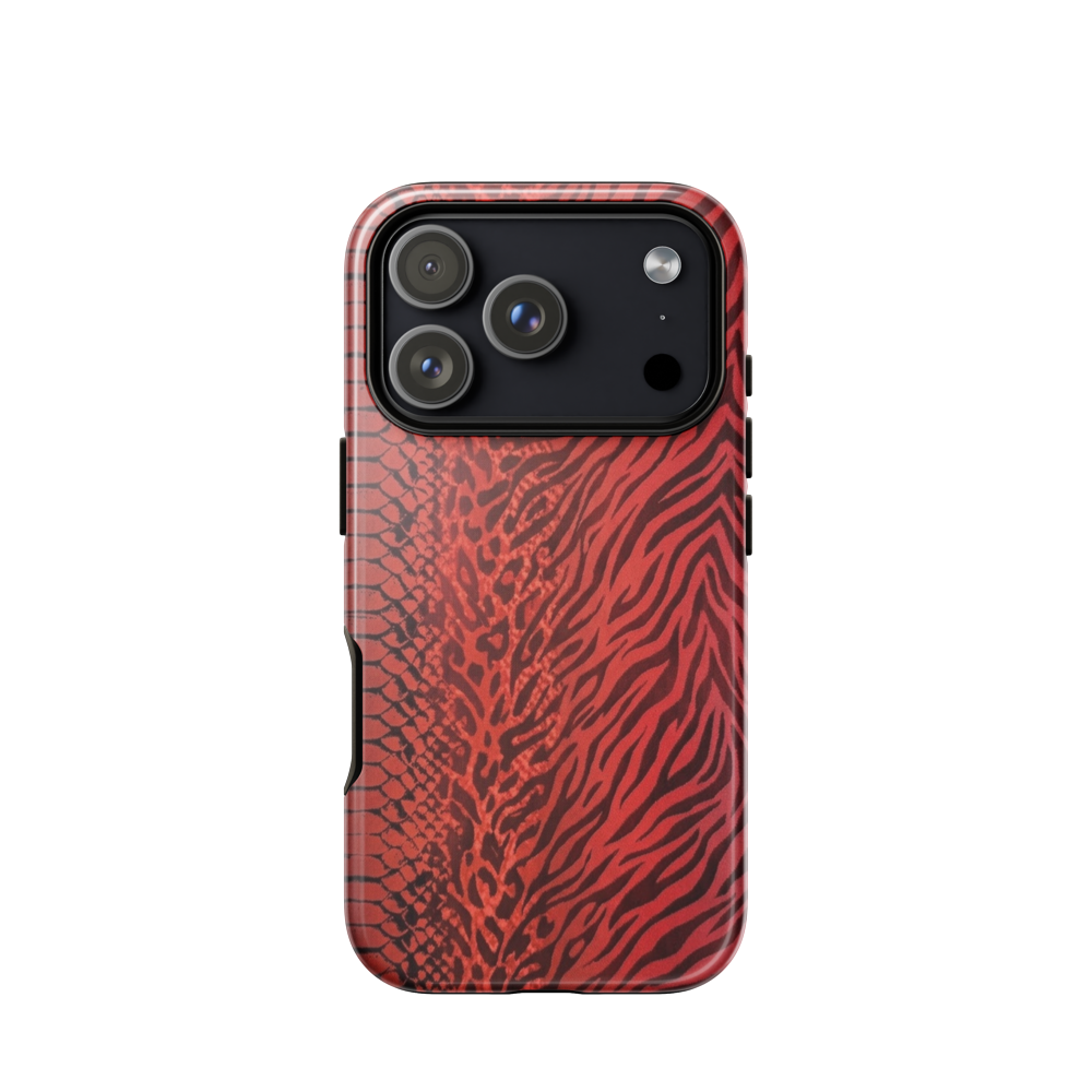 Red Zebra Snake & Leopard Print Tough Case for iPhone®