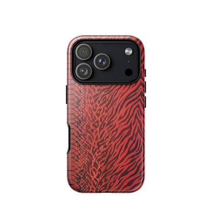 Red Zebra Snake & Leopard Print Tough Case for iPhone®
