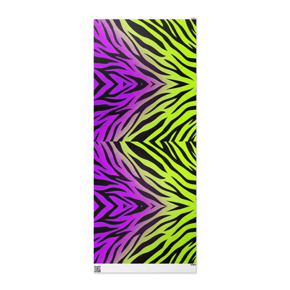 Zebra Print Neon purple and green Y2K inspired Wrapping Papers