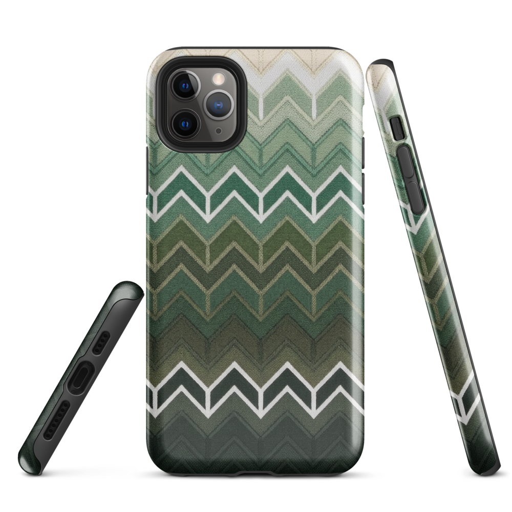 Green Chevron Tough Case for iPhone®