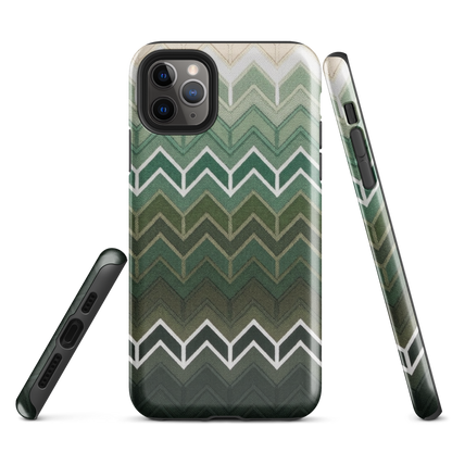 Green Chevron Tough Case for iPhone®