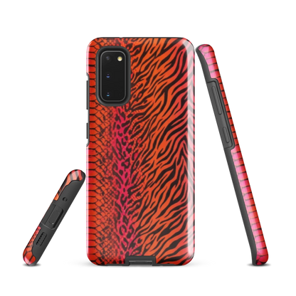 Sunset Orange & Pink Snake Skin Leopard & Zebra Print Tough Case for Samsung