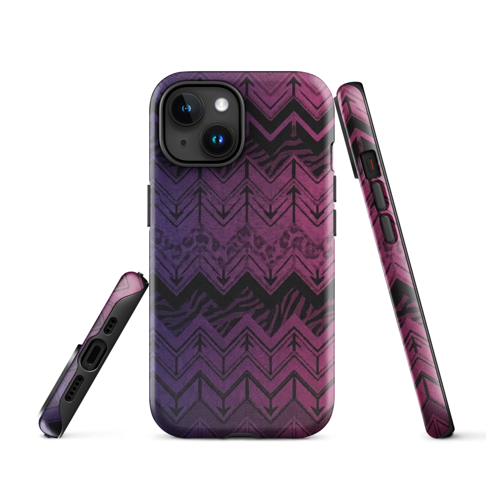 Purple to Pink Chevron Zebra & Leopard Print Tough Case for iPhone®