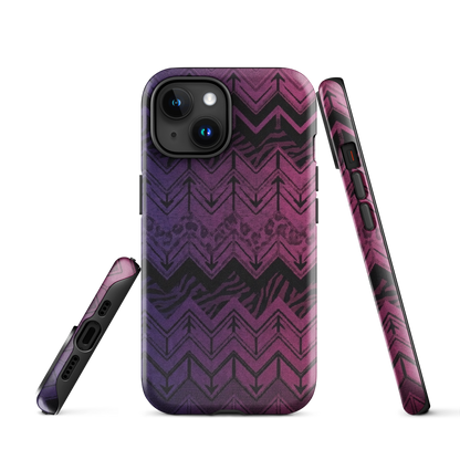 Purple to Pink Chevron Zebra & Leopard Print Tough Case for iPhone®