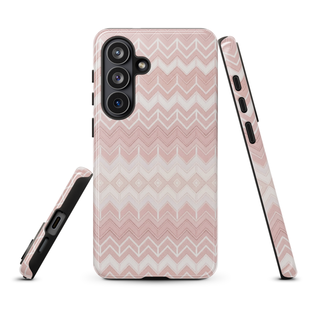Classic Pink & White Chevron Tough Case for Samsung