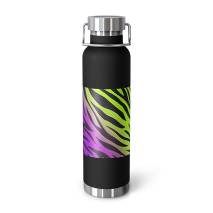Neon Green and Purple Zebra Print Copper Vacuum Insulated Bottle (22oz)