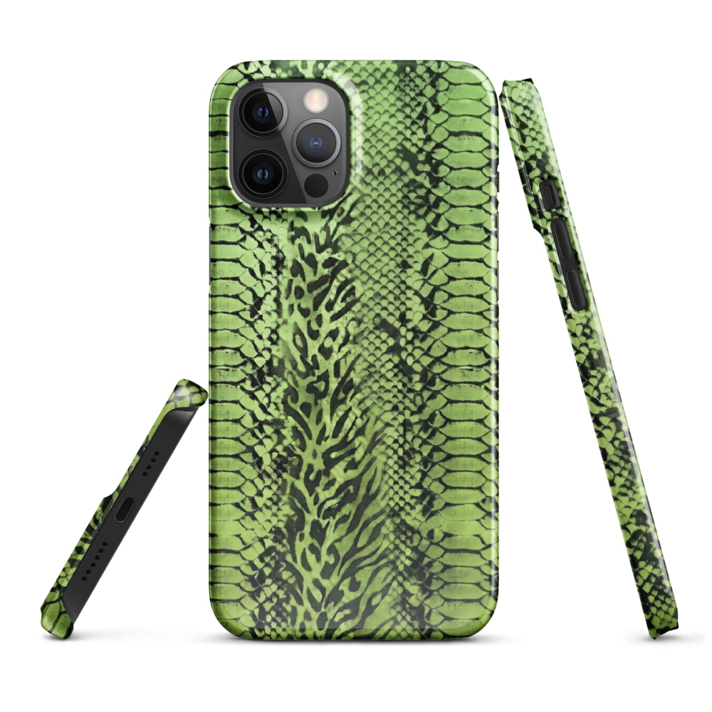 Green Snake Leopard & Zebra Print Snap Case for iPhone