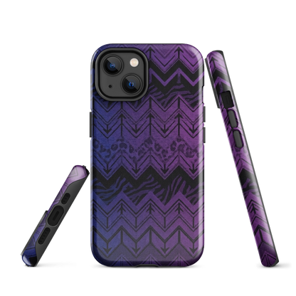 Purple to Blue Chevron Zebra & Leopard Print Tough Case for iPhone®