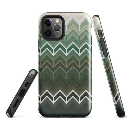 Green Chevron Tough Case for iPhone®