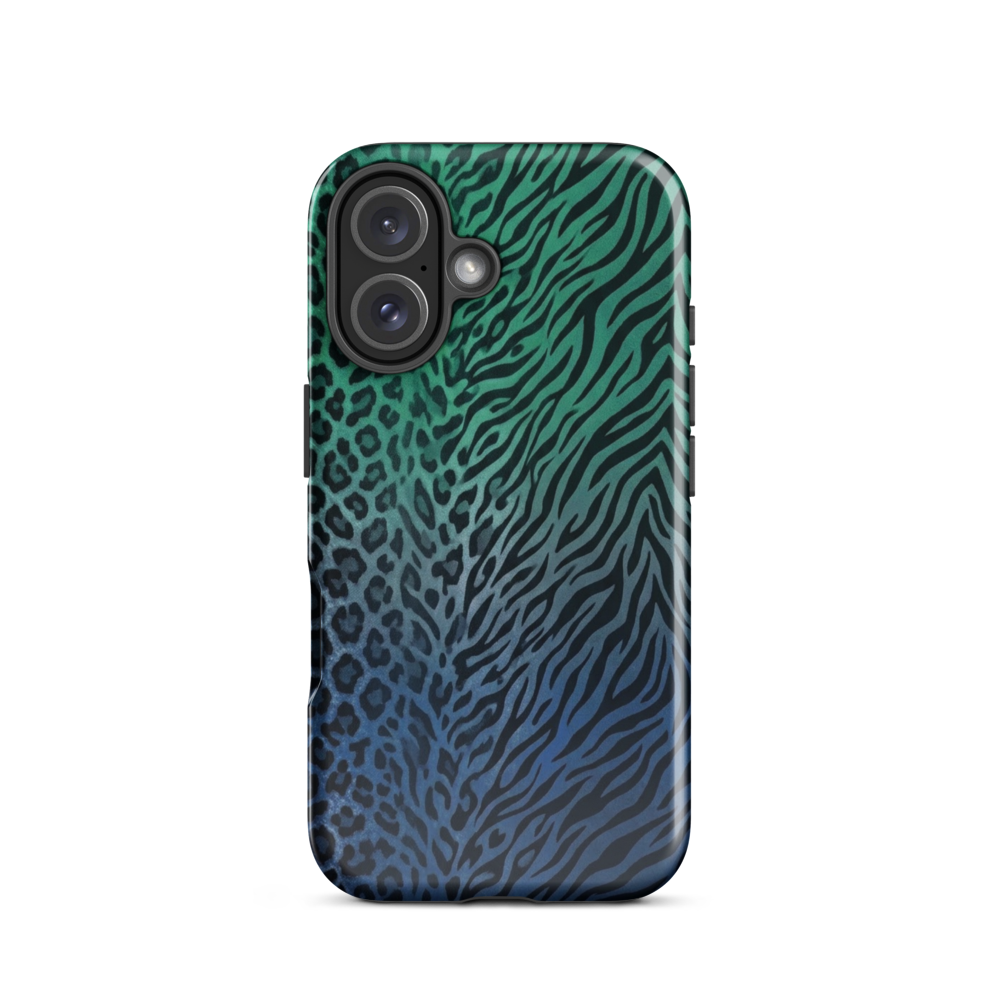 Blue to Teal Zebra & Leopard Print  Tough Case for iPhone®