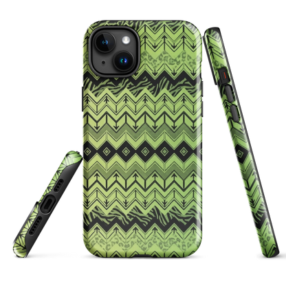 Lime Green Chevron Zebra & Leopard Print Tough Case for iPhone®
