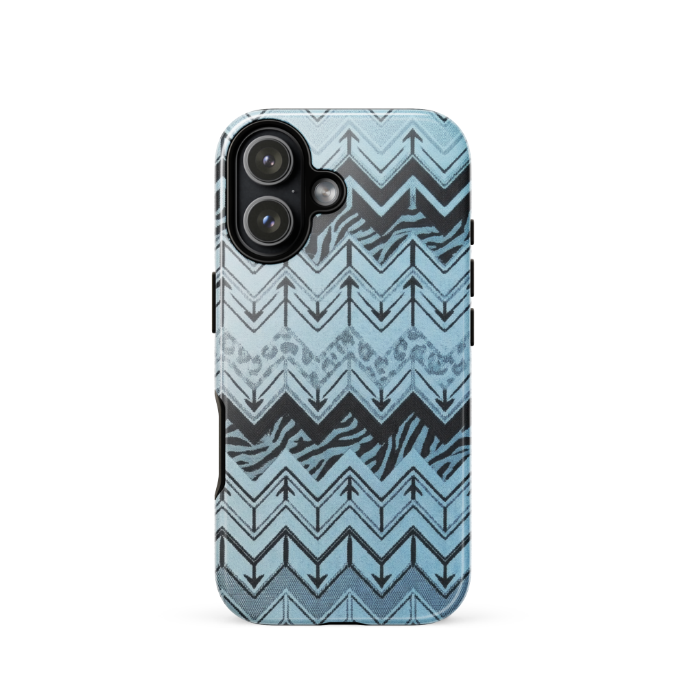 Blue Chevron Zebra & Leopard Print Tough Case for iPhone®