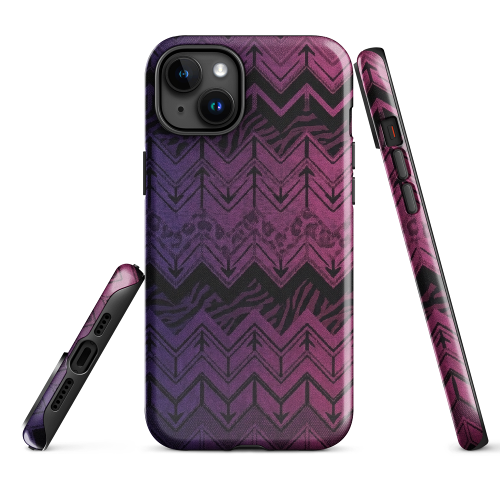 Purple to Pink Chevron Zebra & Leopard Print Tough Case for iPhone®
