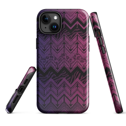Purple to Pink Chevron Zebra & Leopard Print Tough Case for iPhone®