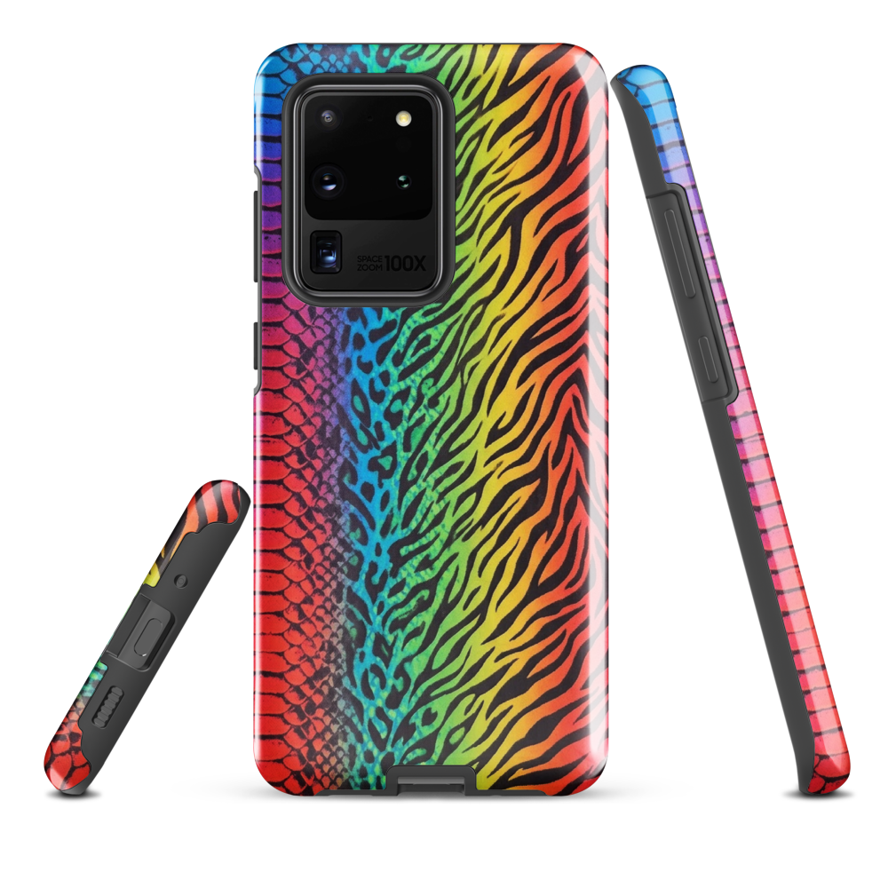 Vibrant Rainbow Snake Skin Zebra & Leopard Print Tough Case for Samsung