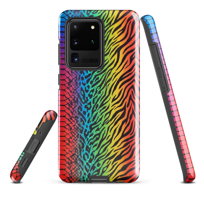 Vibrant Rainbow Snake Skin Zebra & Leopard Print Tough Case for Samsung