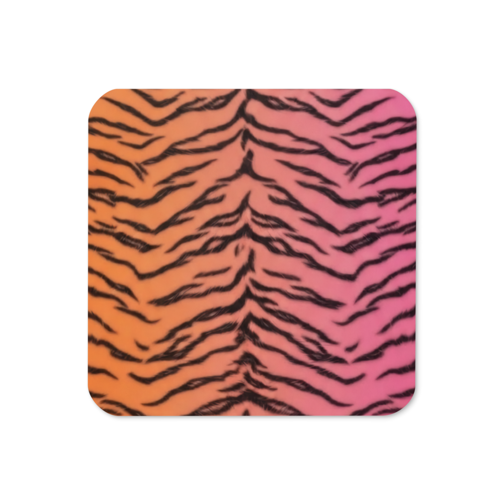 Sunset Tiger Print Cork-Back Coaster