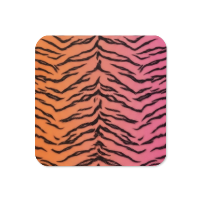 Sunset Tiger Print Cork-Back Coaster