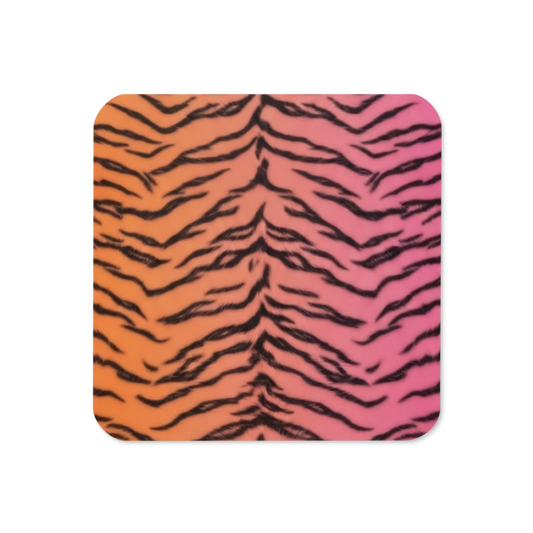 Sunset Tiger Print Cork-Back Coaster
