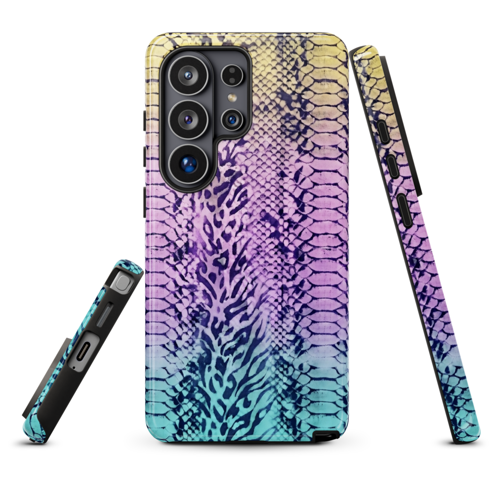 Faded Rainbow Snake Skin Zebra & Leopard Print  Tough Case for Samsung
