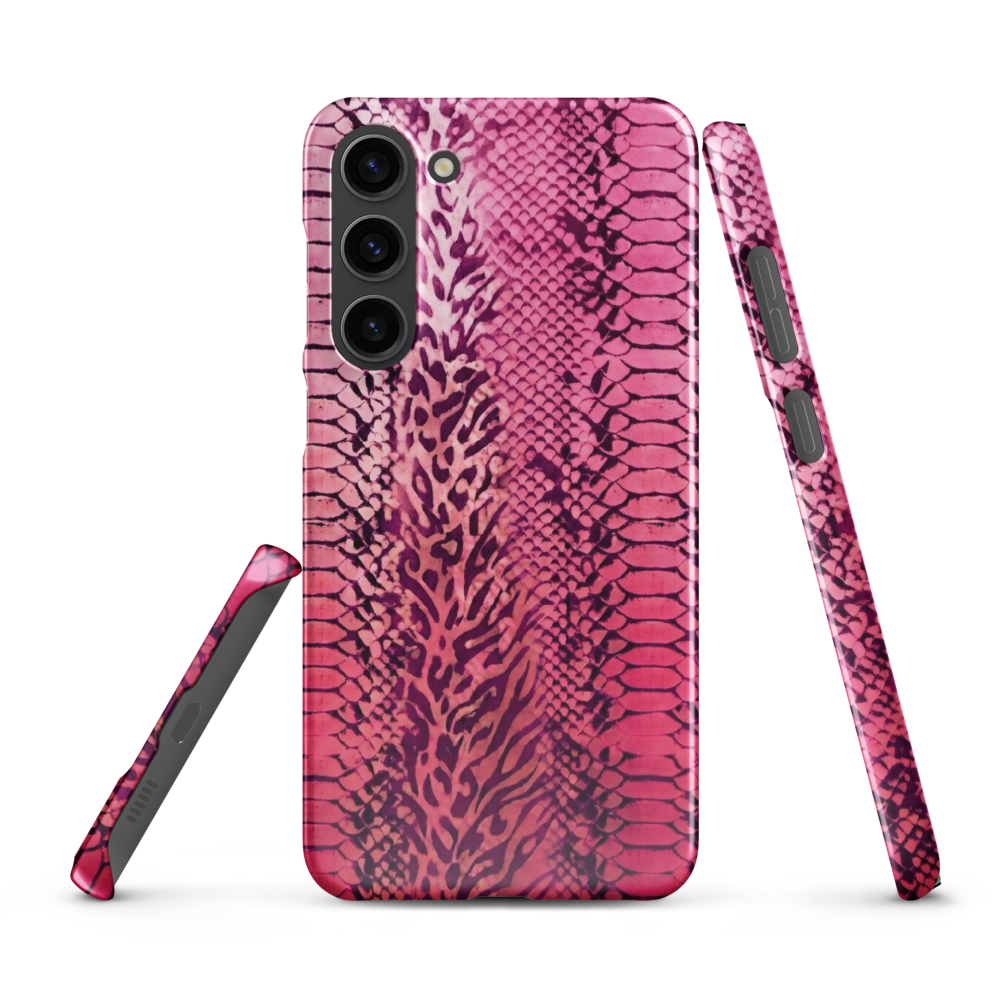 Neon Pink Snake Skin & Leopard Print Snap Case for Samsung
