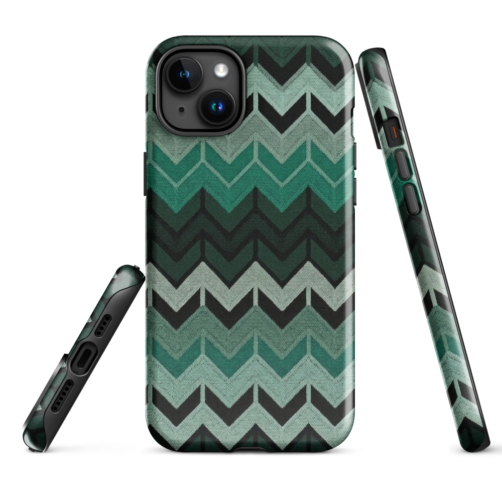 Green Chevron Tough Case for iPhone®