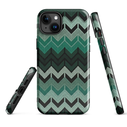 Green Chevron Tough Case for iPhone®