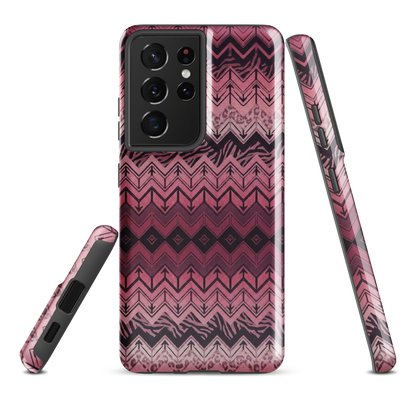 Pink Chevron Pattern Leopard & Zebra Print Tough Case for Samsung