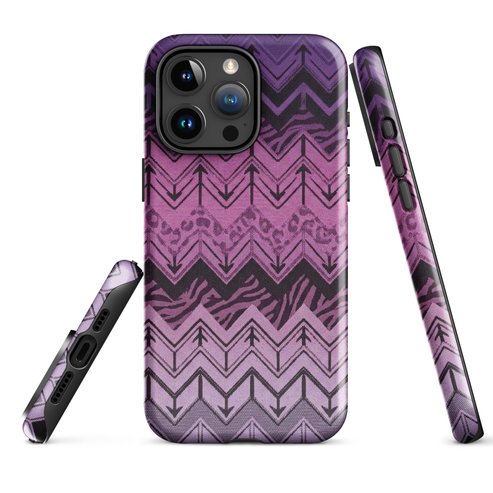 Purple Chevron Zebra & Leopard Print Tough Case for iPhone®