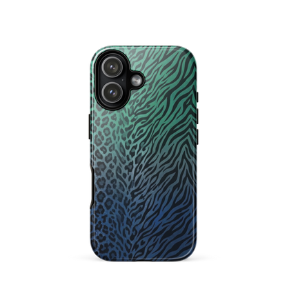 Blue to Teal Zebra & Leopard Print  Tough Case for iPhone®