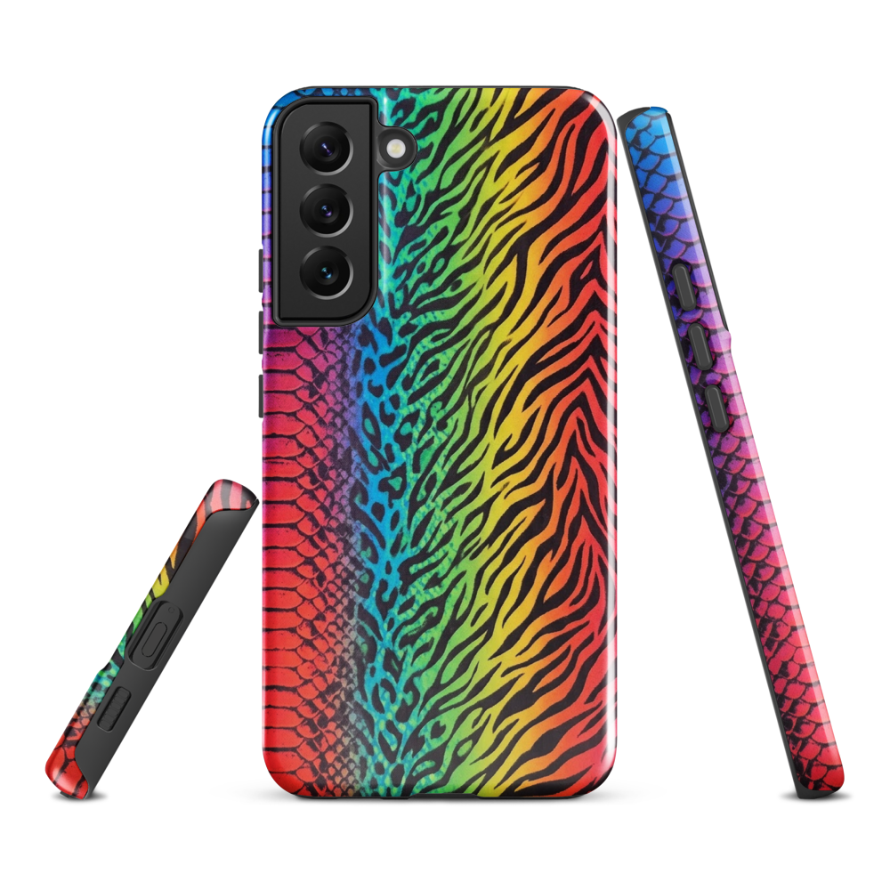 Vibrant Rainbow Snake Skin Zebra & Leopard Print Tough Case for Samsung