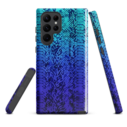 Vibrant Blue Snake & Leopard Print Tough Case for Samsung