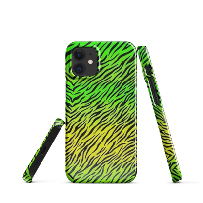 Green & Yellow  Zebra Print Snap Case for iPhone