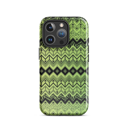 Lime Green Chevron Zebra & Leopard Print Tough Case for iPhone®
