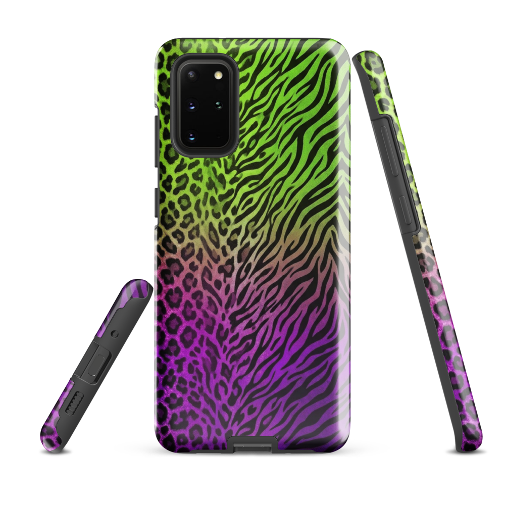 Neon Green & Purple Zebra & Leopard Print Tough Case for Samsung