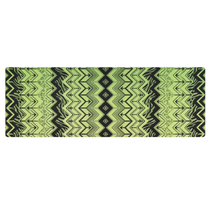 Lime Green & Black Chevron Pattern Zebra & Leopard Print Yoga Mat