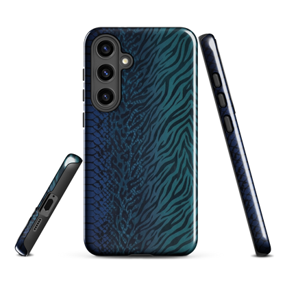 Blue & Teal Snake Skin Zebra & Leopard Print Tough Case for Samsung