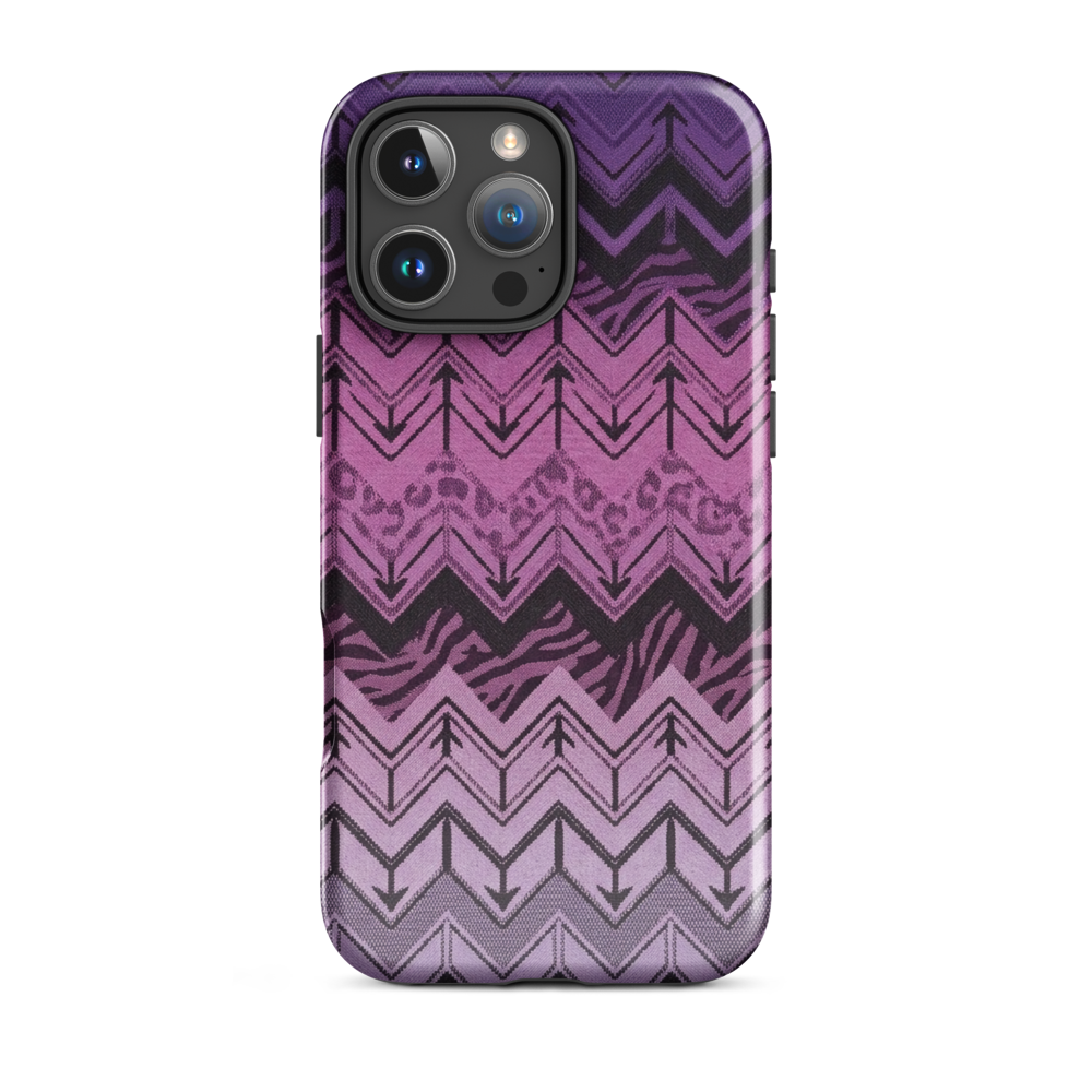 Purple Chevron Zebra & Leopard Print Tough Case for iPhone®