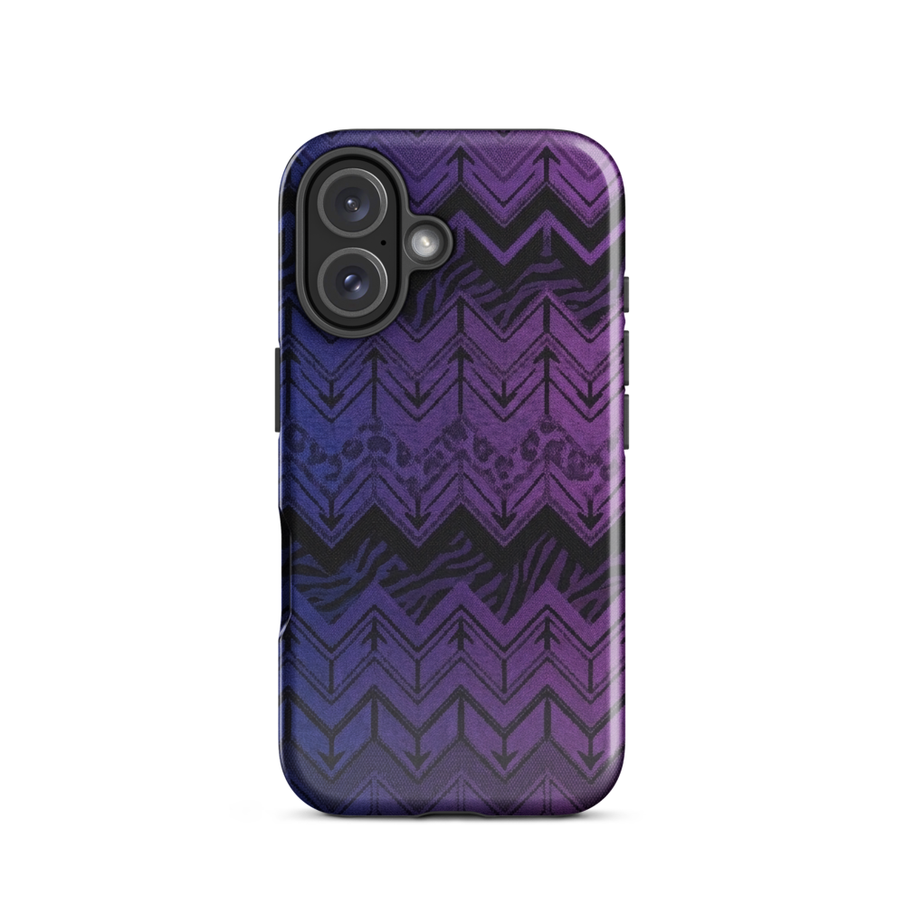 Purple to Blue Chevron Zebra & Leopard Print Tough Case for iPhone®