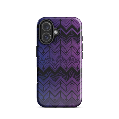 Purple to Blue Chevron Zebra & Leopard Print Tough Case for iPhone®