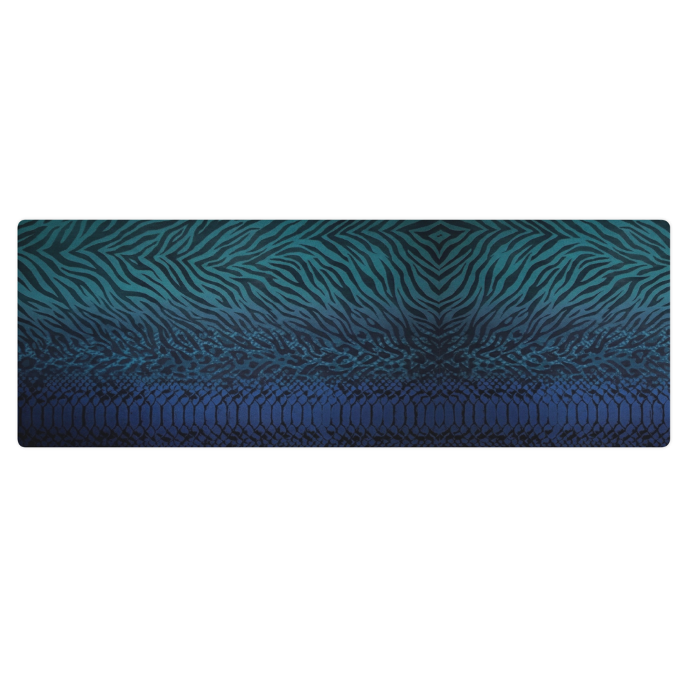 Teal & Blue Zebra Snake & Leopard Print Pilates Yoga Mat