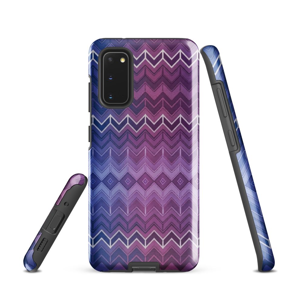 Purple & Blue Classic Chevron Print Tough Case for Samsung