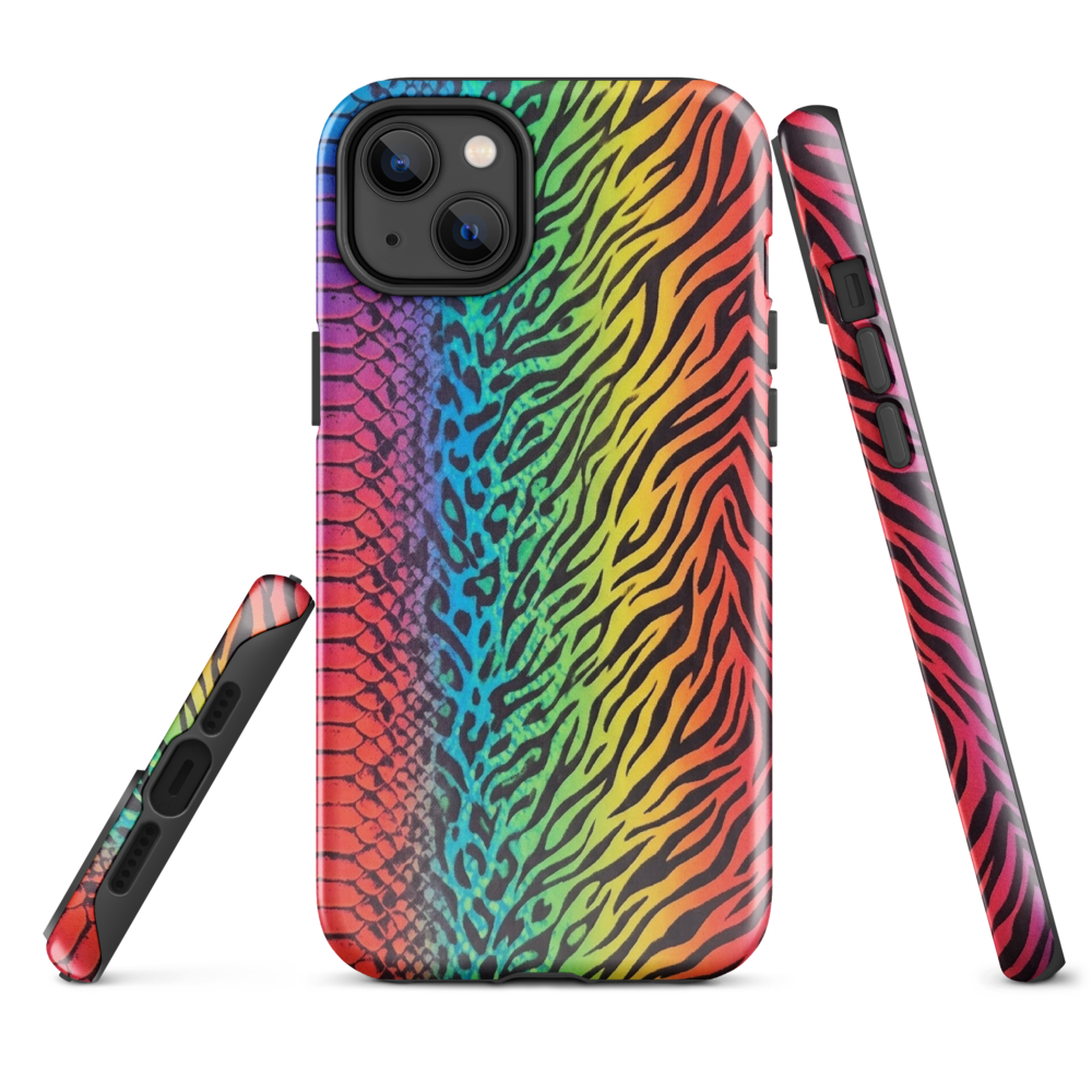 Vibrant Rainbow Snake Skin Leopard & Zebra Print Case for iPhone®