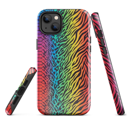 Vibrant Rainbow Snake Skin Leopard & Zebra Print Case for iPhone®