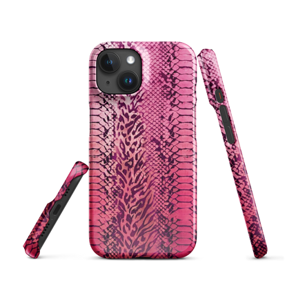 Hot Pink to Light Pink Zebra Print Snap Case for iPhone