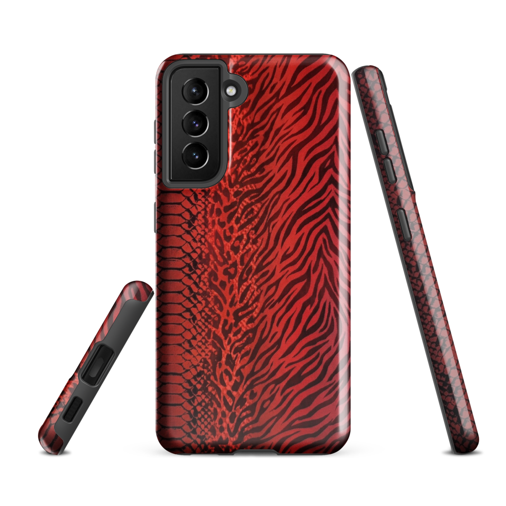 Red Zebra Snake & Leopard Print Tough Case for Samsung